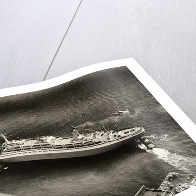 Tugboats Helping the S.S. Rotterdam Dock by Anonymous