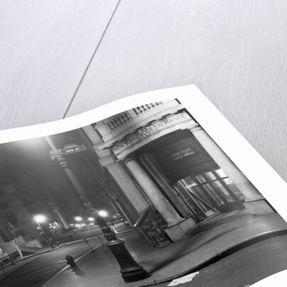 View of Wall Street During Nighttime Hours by Anonymous