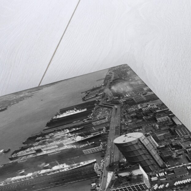 View of West Side Piers at New York City Harbor by Anonymous