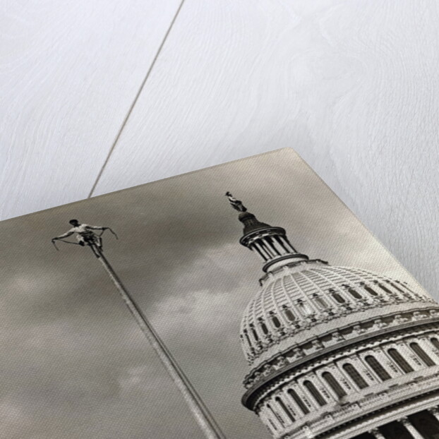 Man Sitting Near Dome of Capitol by Anonymous
