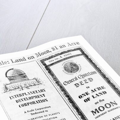 Advertisement for Lunar Real Estate by Anonymous