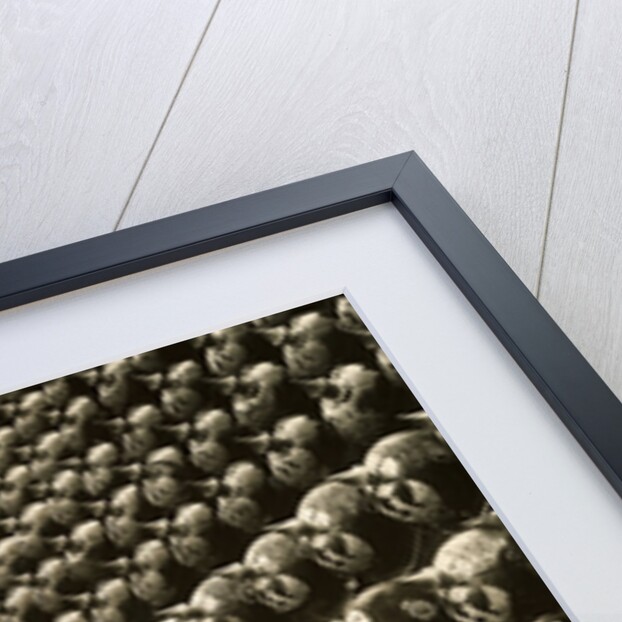 German Helmets Decorating Wall by Anonymous