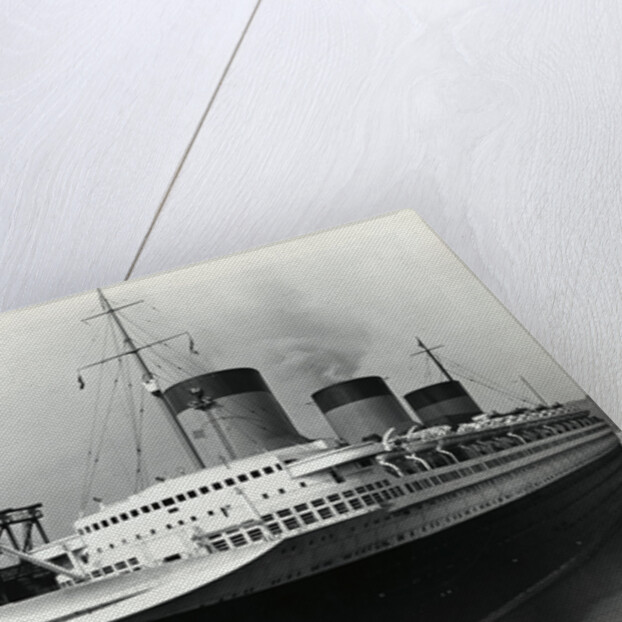 SS Normandie Docked in New York Harbor by Anonymous