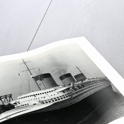 SS Normandie Docked in New York Harbor by Anonymous