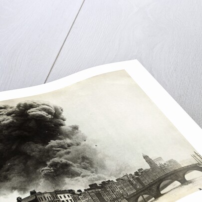 View of Smoke Coming from Damaged Building in Dublin by Anonymous