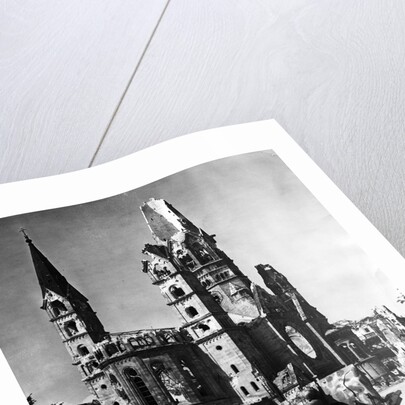 View of Street with Damaged Church and a Weapon of War by Anonymous