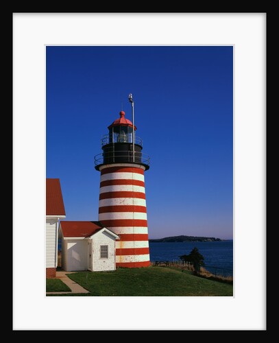 Red and White Striped Lighthouse by Anonymous