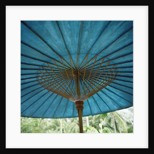 Teal-Colored Traditional Paper Parasol by Anonymous