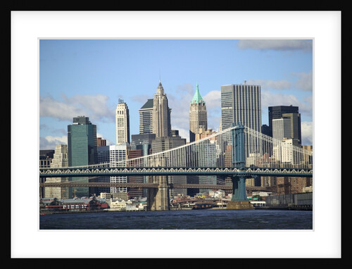 Skyline of New York City with East River, Manhattan and Brooklyn Bridge by Anonymous