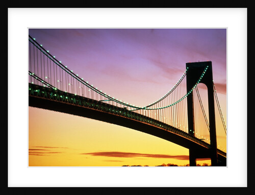Verrazano Narrows Bridge at Dusk by Anonymous