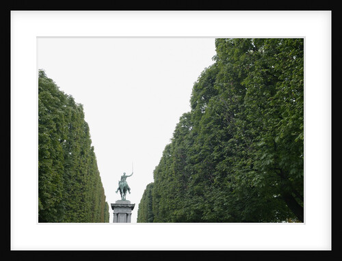 Equestrian statue between trees, Paris, France by Anonymous