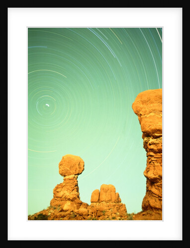 USA, Utah, Arches National Park and star trails by Anonymous