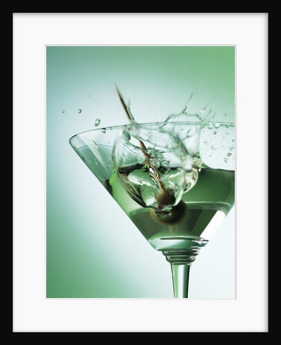 Martini with Olive Splash by Anonymous