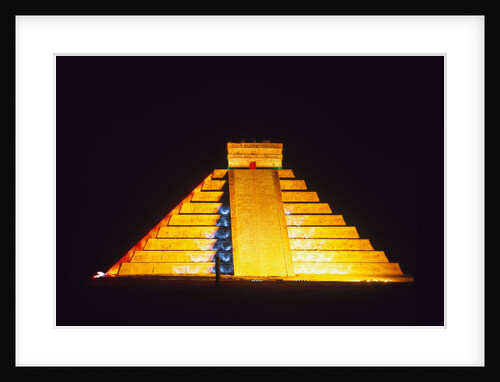 El Castillo illuminated (Chichen Itza, Mexico) by Anonymous