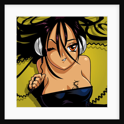 Anime Girl In Headphones by Anonymous