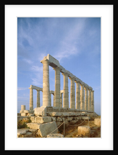 Poseidon Temple in the evening light in Sounion National Park, Attica, Greece by Anonymous