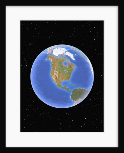 Globe against starfield by Anonymous