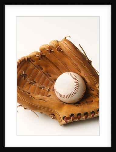 Baseball glove and ball by Anonymous