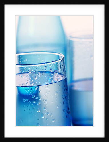 Bottle and glasses of water by Anonymous