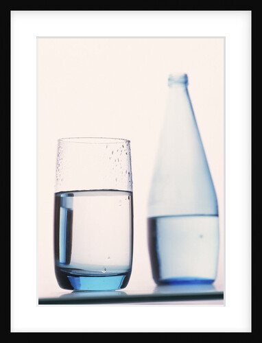 Bottle and glass of water by Anonymous