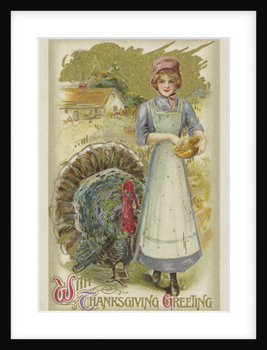 With Thanksgiving Greeting Postcard by Anonymous