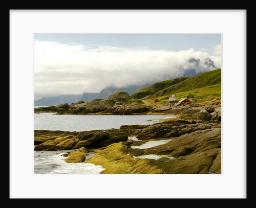 Norway/Lofoten: rocky coast and mountain Himmeltinden by Anonymous