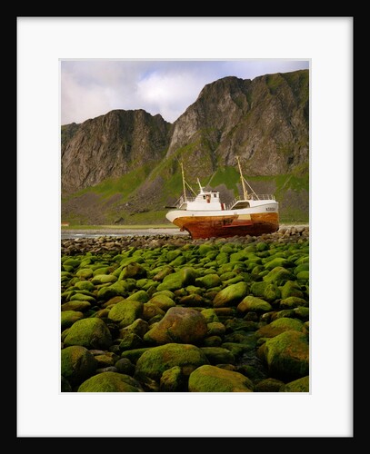 Norway/Lofoten: stranded trawler near Unstad by Anonymous