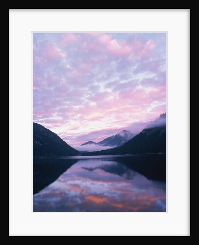 Lake and misty mountains at sunset, Allgau, Germany by Anonymous