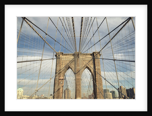 Low angle view of suspension cables on Brooklyn Bridge, New York City, New York, USA by Anonymous