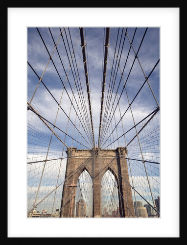 Low angle view of suspension cables, Brooklyn Bridge, New York City, New York, USA by Anonymous