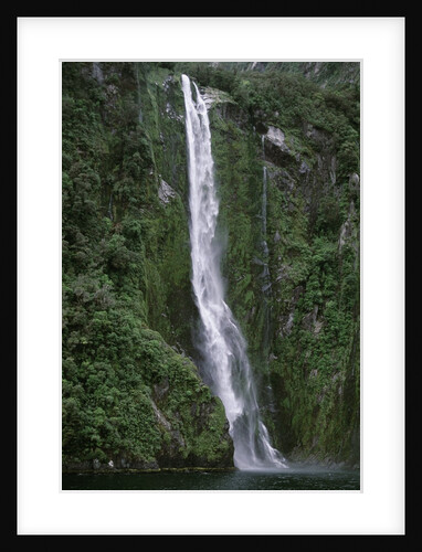 Waterfall on Milford Sound by Anonymous