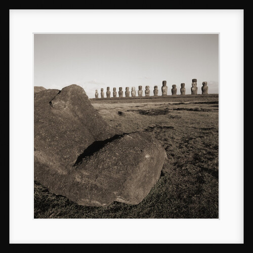 Row of Moai statues, Easter Island, Chile by Anonymous