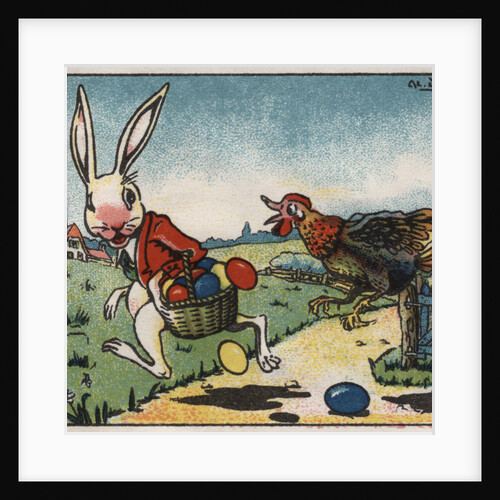 Easter Rabbit and Chicken Illustration on Egg Dye Packaging by Anonymous