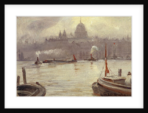 St. Paul's Cathedral and River Thames, London, England by George Hyde-Pownall