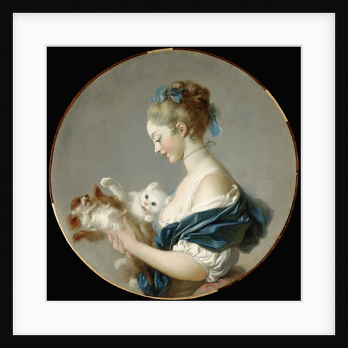 Girl Playing with a Dog and a Cat by Jean-Honore Fragonard