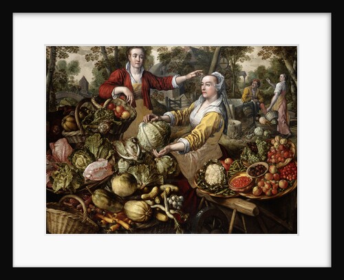 The Four Elements: A Greengrocer's Stall with the Flight into Egypt Beyond by Joachim Beuckelaer