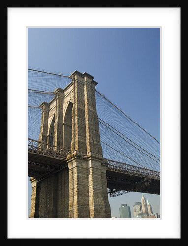 Brooklyn Bridge Tower and Lower Manhattan by Anonymous