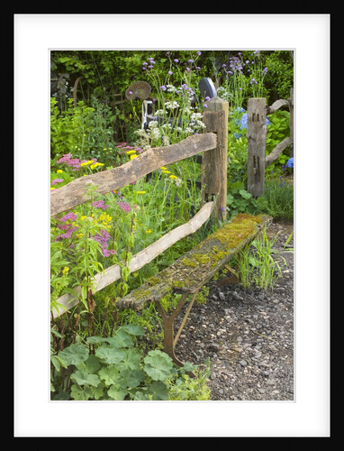 Flower Garden with Old Wood Fence by Anonymous