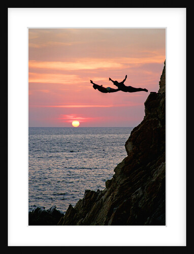 Acapulco Cliff Divers at Sunset by Anonymous