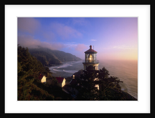 Sunset at Heceta Head Lighthouse in Oregon by Anonymous