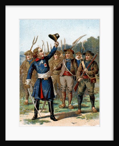 Trade Card of Henri de la Rochejaquelein Leading a Revolt by Anonymous