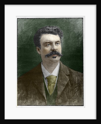 Engraved Portrait of Guy de Maupassant by Anonymous