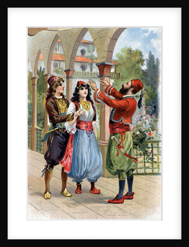 Illustration of the Wedding of Morgiana and Ali Baba's Son from Ali Baba and the Forty Thieves by Anonymous