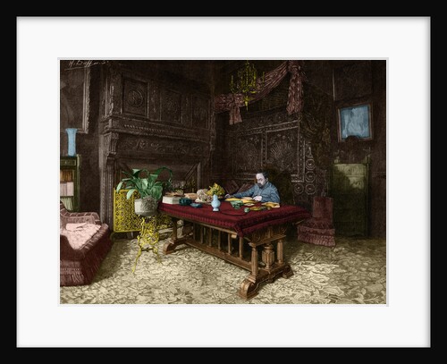 Illustration of Emile Zola at His Desk by Anonymous