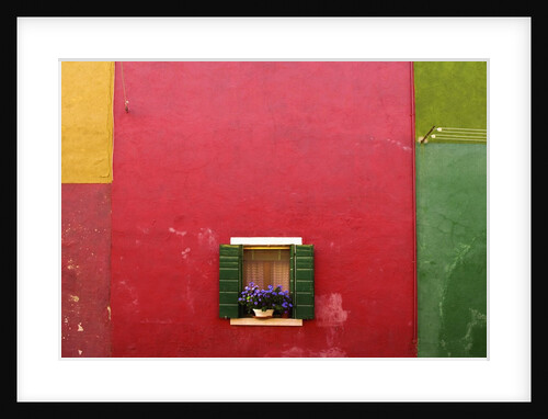 Wall with Pot of Flowers in Window by Anonymous