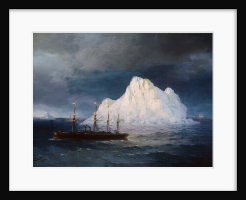 A Steamboat Sailing by an Iceberg by Ivan Aivazovsky