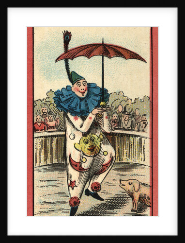 Matchbox Label with Dancing Clown by Anonymous