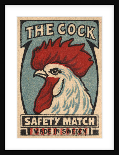 The Cock Matchbox Label with Rooster by Anonymous