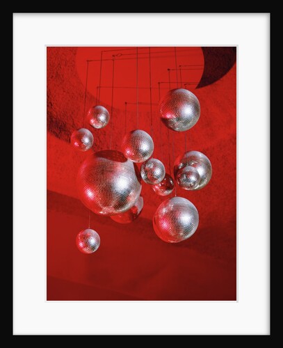 Mirror balls and red light by Anonymous
