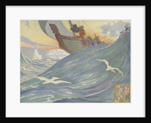 Book Illustration of Vikings at Sea by E. Boyd Smith